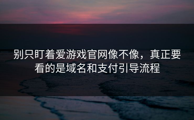 别只盯着爱游戏官网像不像，真正要看的是域名和支付引导流程